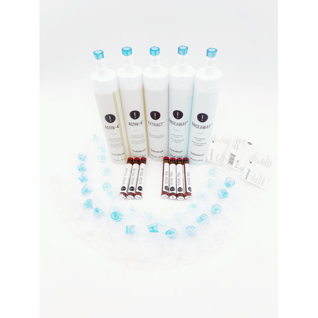 Hydrafacial Treatment Pack (tall bottles) Glysal Peel 15%, Glysal Peel MD 30%, Activ-4, Extract, Rinseaway & 45 Tips Hydratreament Pack for Sale