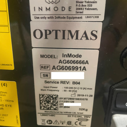 2019 Inmode Optimas Machine /w 4 Handpieces for Sale